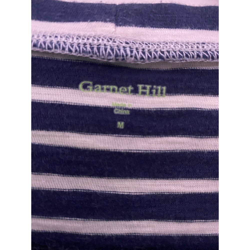 Garnet Hill Navy and White Stripe Cardigan. Women's size M - Picture 4 of 12